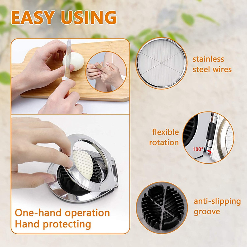 Promovare! Tăiător de ouă, feliător de ouă pentru ouă fierte tari, potrivit pentru ouă, căpșuni, fructe moi, feliere pentru sandvici