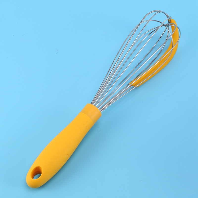 Promovare! Otel din oțel inoxidabil 304 pentru balon cu racletă din silicon - Mâner elegant și tel cu balon din sârmă groasă pentru amestecare