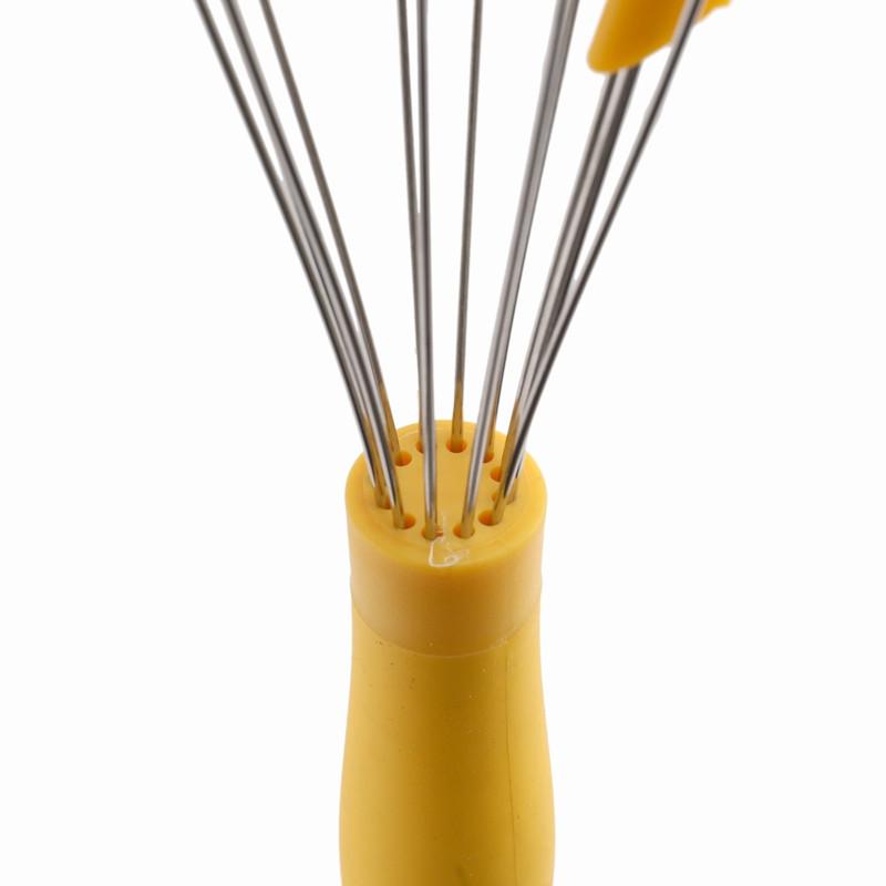 Promovare! Otel din oțel inoxidabil 304 pentru balon cu racletă din silicon - Mâner elegant și tel cu balon din sârmă groasă pentru amestecare