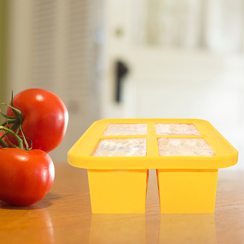 Depozitare supă Tavă pentru gheață Congelator Tavă pentru supă din silicon Cuburi Tavă de congelare pentru supă din silicon foarte mare cu capac