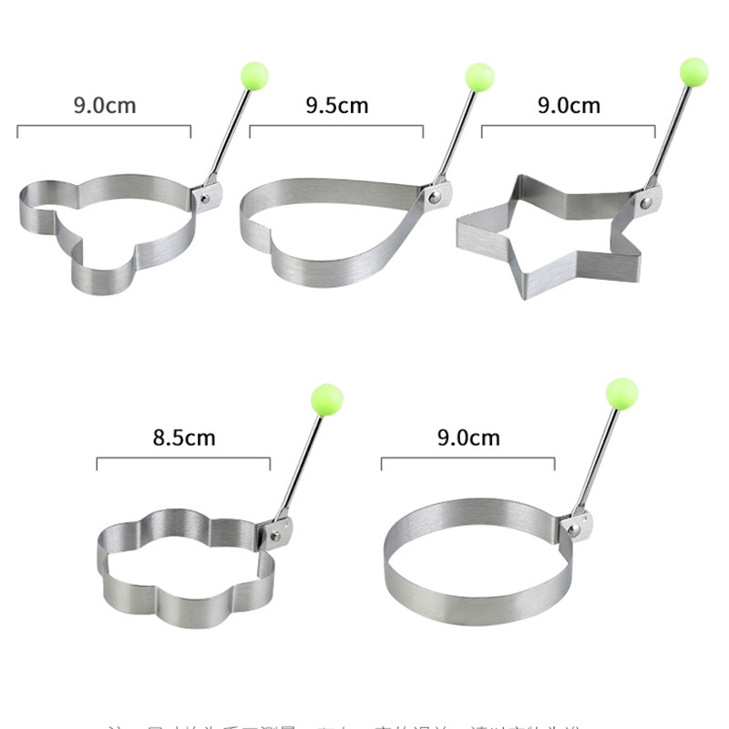 Skatinimas! Keptų kiaušinių formelės, blynų formų gaminimo aparatas su rankena vaikams, nelipnios formos keptuvėms, 5 vnt.