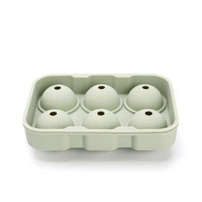 Didelio dydžio 6 ląstelių ledo rutuliukų formelės silikoninės ledo kubelių padėklai viskio ledo kamuoliukų formavimo aparatas 6 silikoninių formelių gamintojas vakarėliui skirto ledo formelės