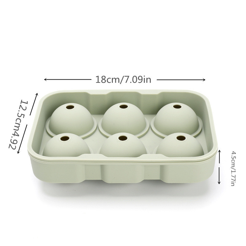 Didelio dydžio 6 ląstelių ledo rutuliukų formelės silikoninės ledo kubelių padėklai viskio ledo kamuoliukų formavimo aparatas 6 silikoninių formelių gamintojas vakarėliui skirto ledo formelės