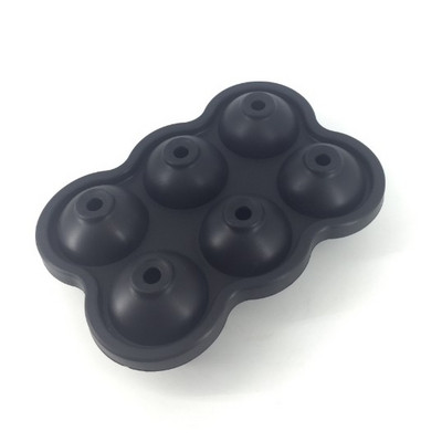 5 spalvos 6 skylės 4,5 cm skersmens maistinės klasės minkštas silikonas, ekologiškas, naudingas naminis ledo kubelių dėklo rutuliukų formavimo forma Miela paprasta