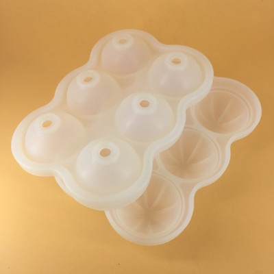 5 spalvos 6 skylės 4,5 cm skersmens maistinės klasės minkštas silikonas, ekologiškas, naudingas naminis ledo kubelių dėklo rutuliukų formavimo forma Miela paprasta