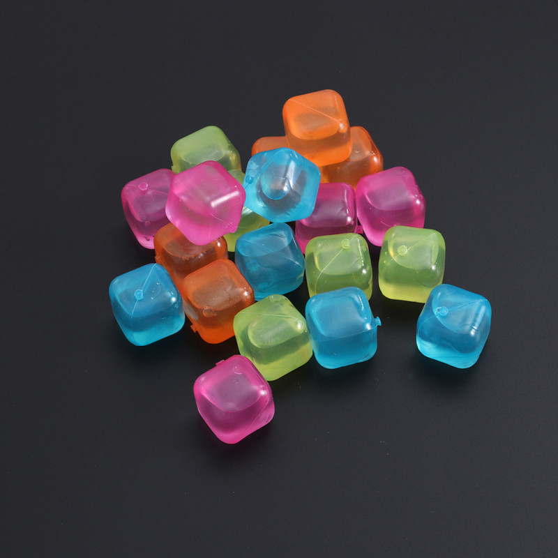 20 buc/pachet Cuburi de gheață 3D, reutilizabile, pătrate, instrument de răcire multicolore pentru cuburi de gheață pentru petreceri Cuburi de gheață congelate reutilizabile (culoare aleatorie)