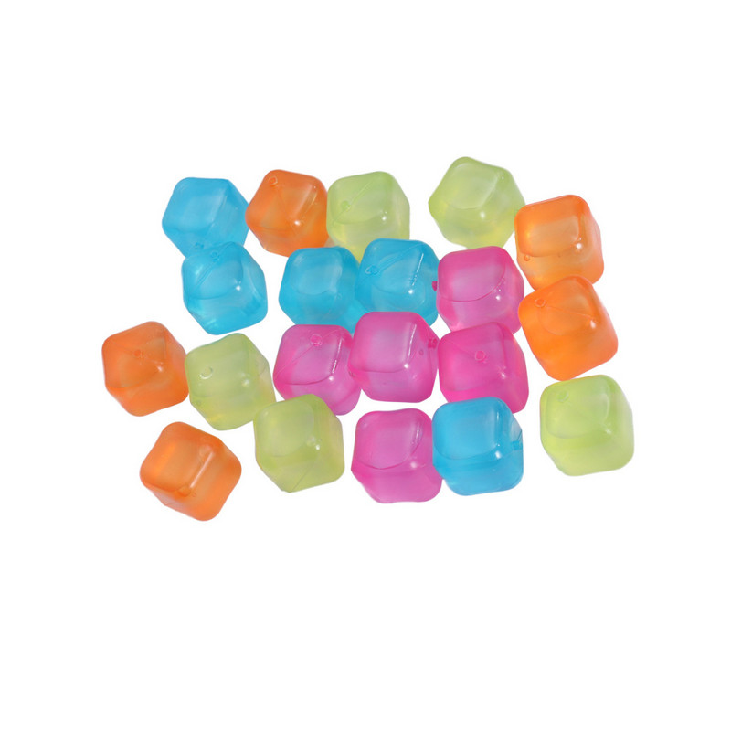 20 buc/pachet Cuburi de gheață 3D, reutilizabile, pătrate, instrument de răcire multicolore pentru cuburi de gheață pentru petreceri Cuburi de gheață congelate reutilizabile (culoare aleatorie)
