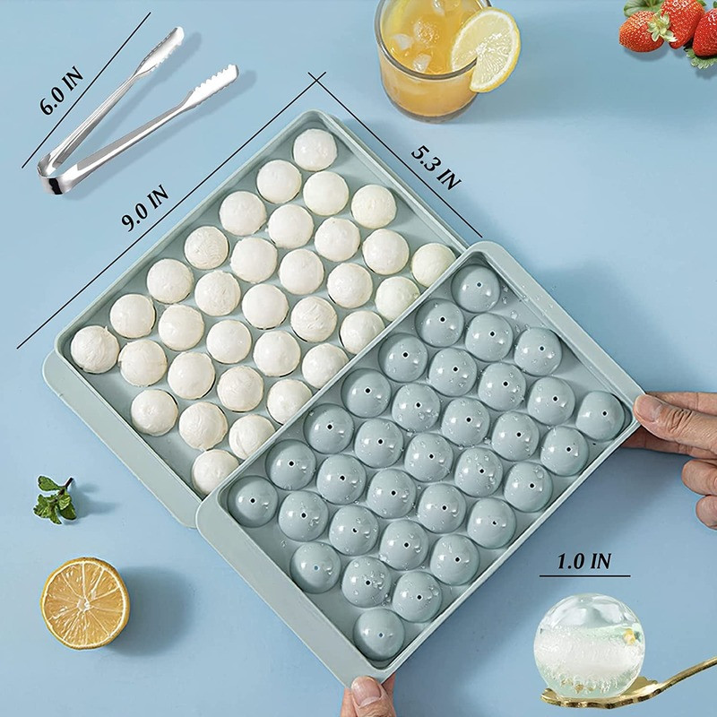 Okrugli pladanj za led od 2 KOM, kalup za izradu ledenih kuglica za zamrzivač, mini krug za kalup za ledene kockice za izradu leda za hlađenje koktela.