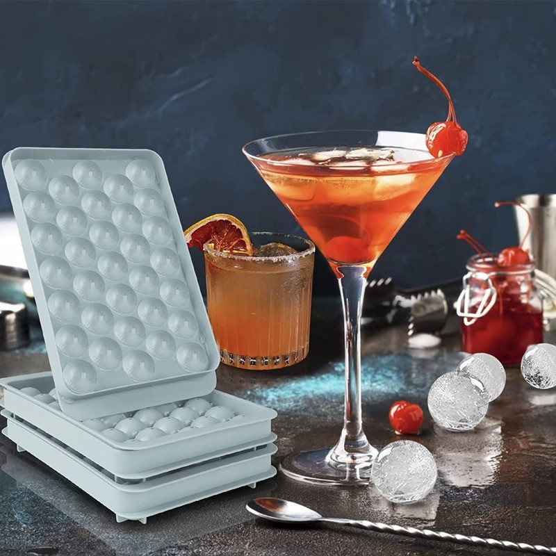 Okrugli pladanj za led od 2 KOM, kalup za izradu ledenih kuglica za zamrzivač, mini krug za kalup za ledene kockice za izradu leda za hlađenje koktela.