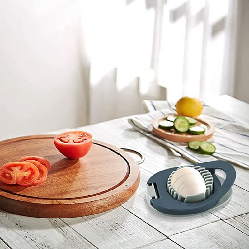 Tăiător de ouă 2 buc cu tăietor de ouă din sârmă din oțel inoxidabil, tăietor de ouă multifuncțional pentru feliere uniformă a ouălor fierte șuncă