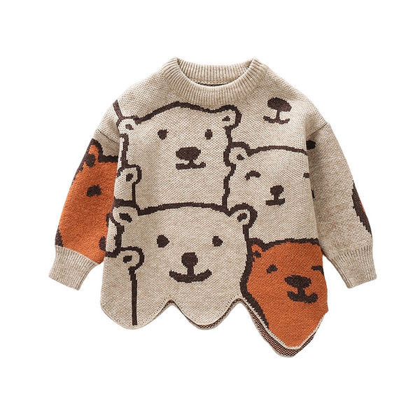 Naujo modelio megztinis ilgomis rankovėmis su aplikacijomis merginoms