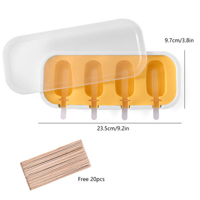 FAIS DU szilikon fagylalt forma fedéllel és pálcikákkal Újrahasználható barkácsolás házilag aranyos rajzfilm jégkészítő popsikáló konyhai eszköz