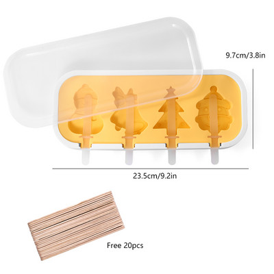 FAIS DU szilikon fagylalt forma fedéllel és pálcikákkal Újrahasználható barkácsolás házilag aranyos rajzfilm jégkészítő popsikáló konyhai eszköz