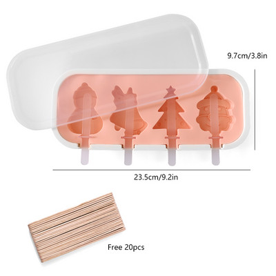 FAIS DU szilikon fagylalt forma fedéllel és pálcikákkal Újrahasználható barkácsolás házilag aranyos rajzfilm jégkészítő popsikáló konyhai eszköz