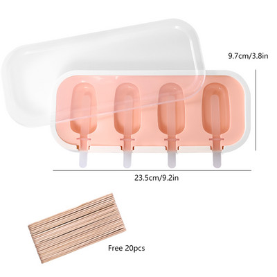 FAIS DU szilikon fagylalt forma fedéllel és pálcikákkal Újrahasználható barkácsolás házilag aranyos rajzfilm jégkészítő popsikáló konyhai eszköz