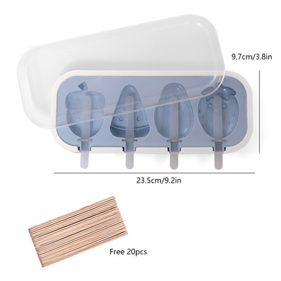 FAIS DU szilikon fagylalt forma fedéllel és pálcikákkal Újrahasználható barkácsolás házilag aranyos rajzfilm jégkészítő popsikáló konyhai eszköz