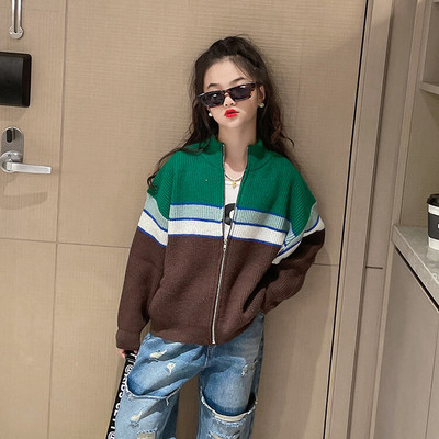 Ležerna dječja vesta s patentnim zatvaračem za djevojčice