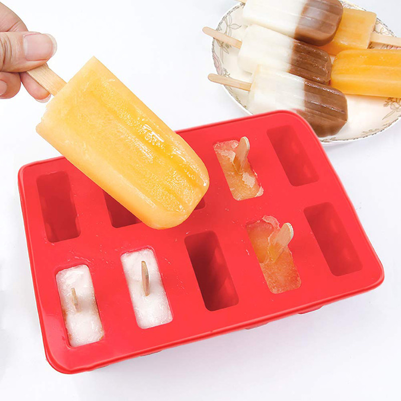 UPORS 4 10 Cavități Forme din silicon pentru Popsicle Forme de bucătărie de calitate alimentară de casă din silicon pentru Popsicle Maker Frozen Ice Pop Cream Maker Fără BPA
