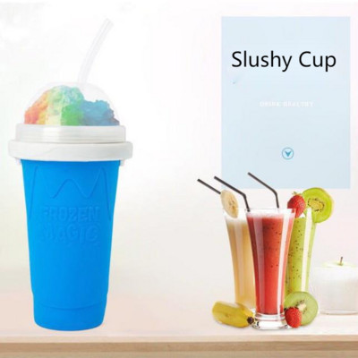 Охладител за лед Slushi Cup Slushy Maker Ice Cream Slushie Smoothie Hail Machine Silicone Pussy Cube Mold Manual Milkshake Бързо замразен