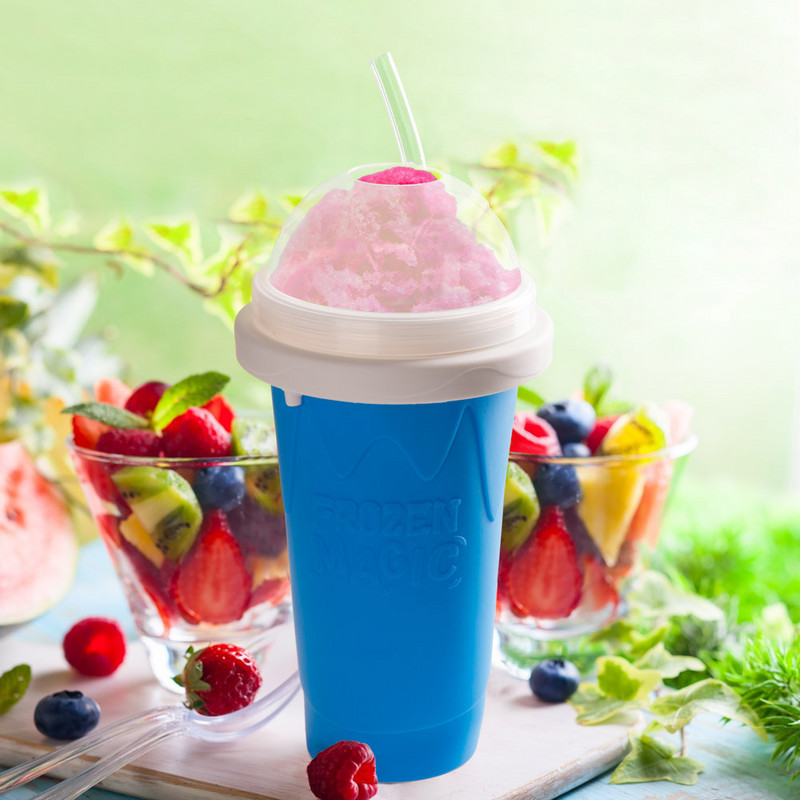 Răcitor de gheață Slushy Cup Slushy Maker Înghețată Slushie Smoothie Mașină de grindină Mucegai din silicon pentru cuburi de păsărică Milkshake manual Congelat rapid