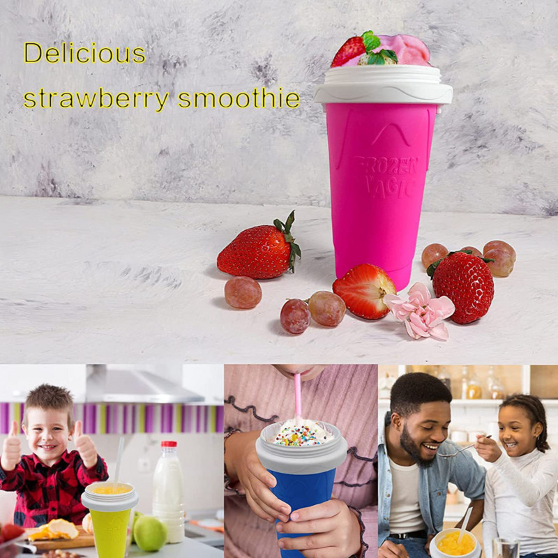 Răcitor de gheață Slushy Cup Slushy Maker Înghețată Slushie Smoothie Mașină de grindină Mucegai din silicon pentru cuburi de păsărică Milkshake manual Congelat rapid