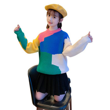 Παιδικό πουλόβερ για κορίτσια σε πολύχρωμα μοτίβα