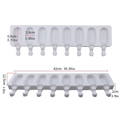 Formă din silicon pentru înghețată cu băț pentru mousse de popsicle, pentru prăjituri pentru înghețată, matriță pentru bricolaj, de uz casnic de calitate alimentară