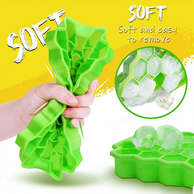 Tavi pentru fabricat cuburi de gheata din silicon cu tip fagure de miere, forma pentru ghiocete Cubitera cu forma detasabila pentru cuburi de gheata din silicon, accesoriu de bucatarie pentru whisky