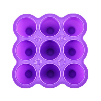 NAUJA 9 skylių kūdikių maisto talpyklos papildo laikymo dėžutė, silikoninė ledo kubelių forma su dangteliu šaldiklio traškučio padėklas, nuleidžiamas 1 vnt.