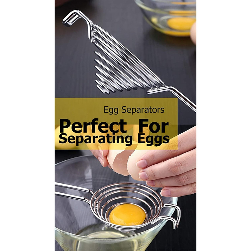 Promóció! Tojásleválasztó, rozsdamentes acél tojássárgája fehérje elválasztó eszköz, 2 darab