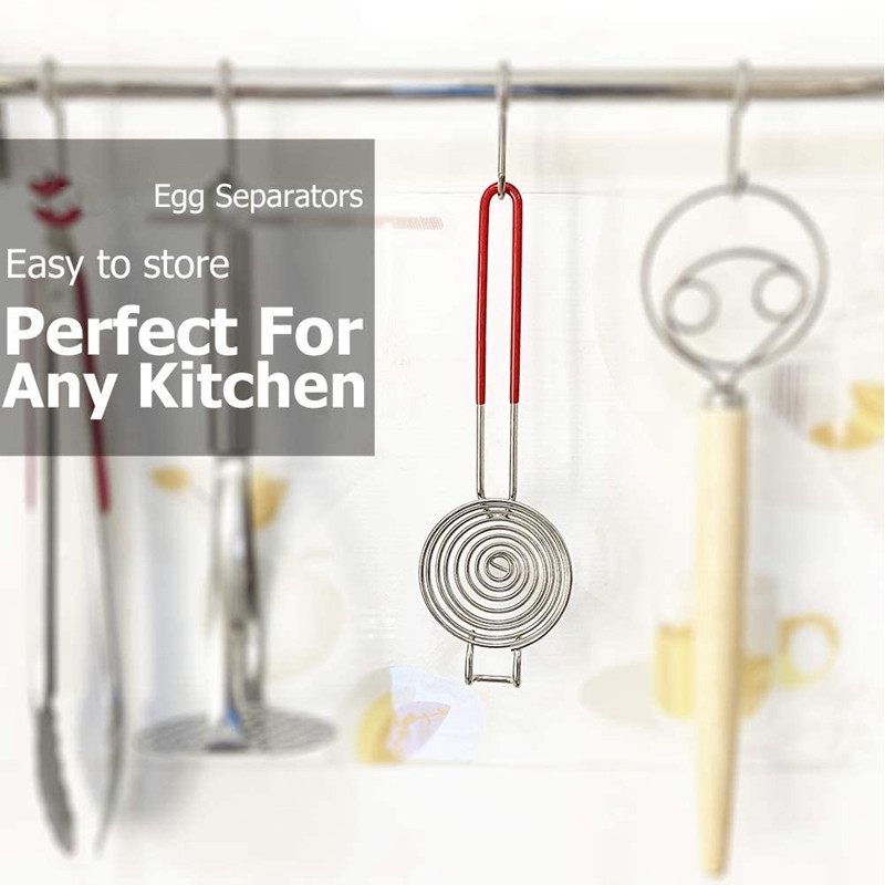 Promóció! Tojásleválasztó, rozsdamentes acél tojássárgája fehérje elválasztó eszköz, 2 darab