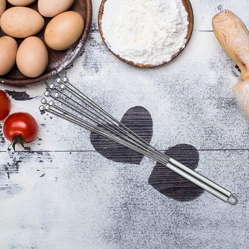 Vruće 2 kom metlice za kuhanje, set metlica za jaja s kuglicama od nehrđajućeg čelika, žičana metlica za kuhanje od čelične žice