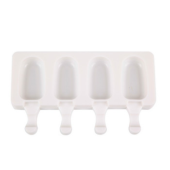 4-клетъчна овална форма за силикагел Силиконова форма за сладолед Popsicle Mold DIY Ice Pop popsicle производител на тава за лед Инструмент за печене на торти