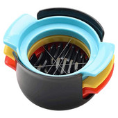 Tăiător de ouă ABS 3-în-1 Sârmă din oțel inoxidabil Tăiere fructe în vrac Tăiere de flori Modelare și feliere Artefact