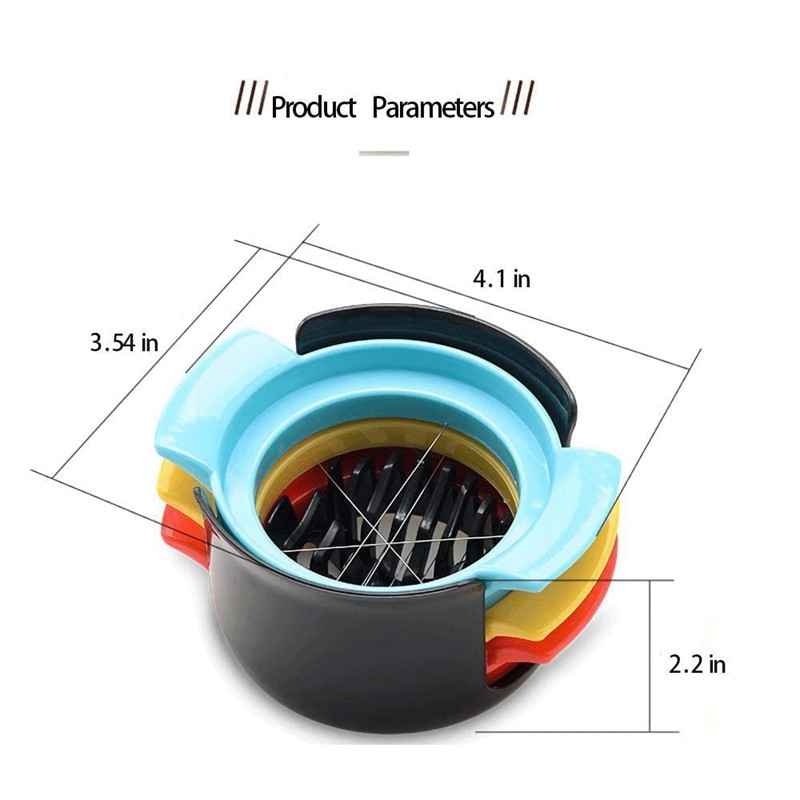 Tăiător de ouă ABS 3-în-1 Sârmă din oțel inoxidabil Tăiere fructe în vrac Tăiere de flori Modelare și feliere Artefact