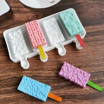 Форма за сладолед Силиконова форма за лед за Popsicle Ice Cube Pop Mold Направи си сам бонбони пудинг Аксесоари за торта Приготвяне на инструменти за печене