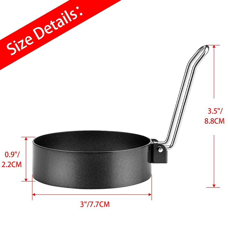 Pachet de 6 inele de ouă, inele rotunde de gătit ouă din oțel inoxidabil Forme antiadezive pentru prăjirea ouălor