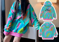 Hanorac colorat pentru copii cu glugă și buzunar