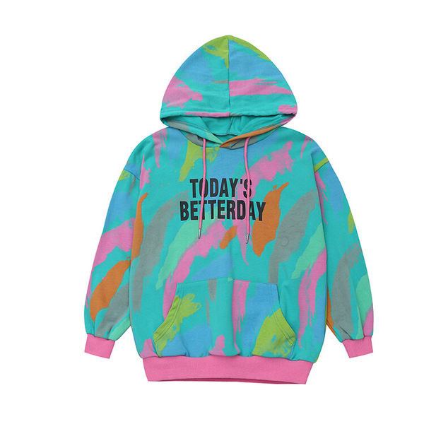 Hanorac colorat pentru copii cu glugă și buzunar