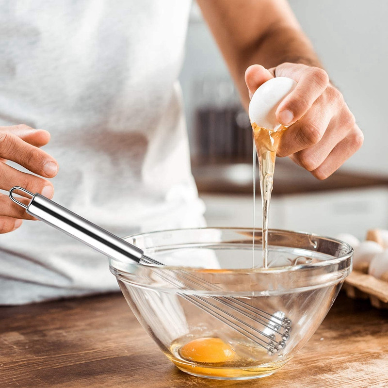 Otel cu bile Otel cu sârmă pentru ouă, tel cu bile folosit pentru a amesteca manual ouă lichid unt cremă aluat ustensile de copt DIY