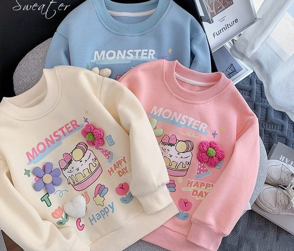 Bluza casual pentru copii cu imprimeu colorat pentru fete