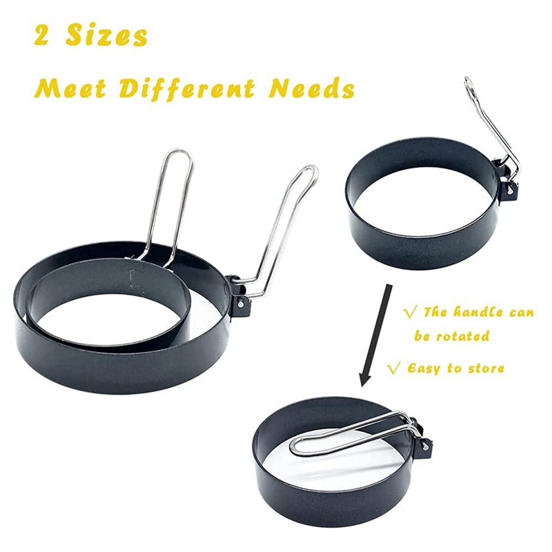 Pachet de 5 inele de ouă antiaderent pentru grătar, matrițe pentru prăjit ouă, inele de ouă pentru prăjirea ouălor, micul dejun, sandvișuri, etc.