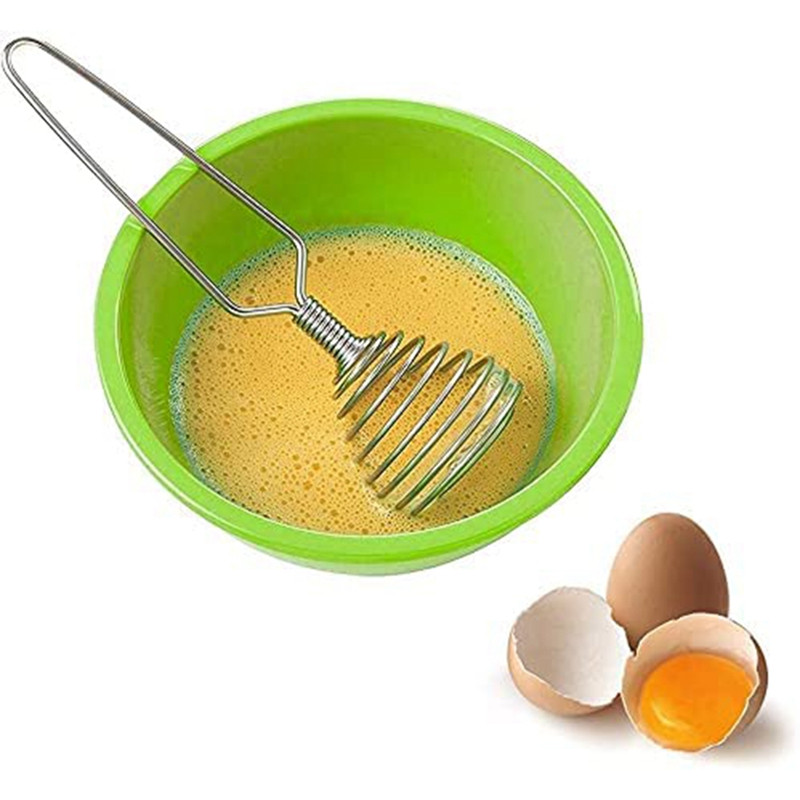 Vânzare fierbinte 4 bucăți din oțel inoxidabil cu arc, oțel pentru ouă, cu apăsare manuală, blender, pentru acasă, instrument versatil pentru bătutor de ouă