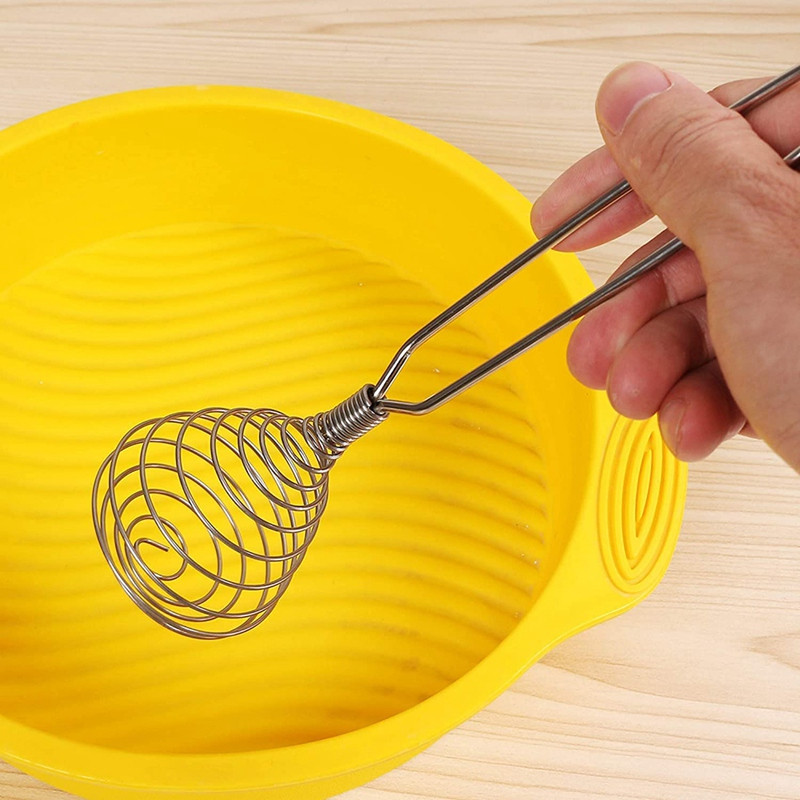 Vânzare fierbinte 4 bucăți din oțel inoxidabil cu arc, oțel pentru ouă, cu apăsare manuală, blender, pentru acasă, instrument versatil pentru bătutor de ouă