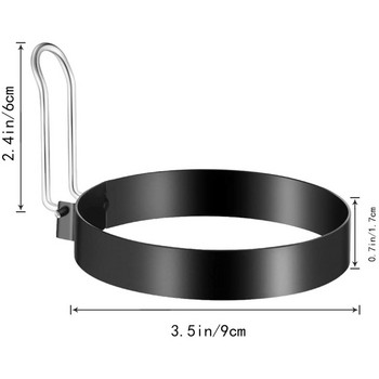 Συσκευασία 6 φόρμας τηγανητού αυγού από ανοξείδωτο ατσάλι Δαχτυλίδι για τηγανίτα Φόρμα στρογγυλής ομελέτας με λαβή για μαγείρεμα αυγών