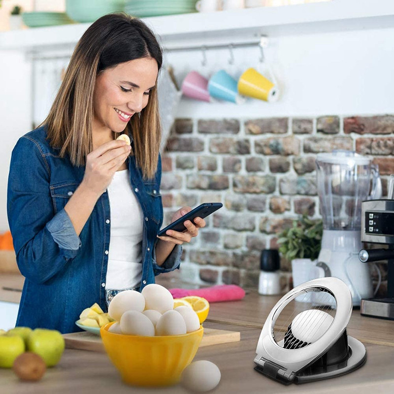 Vânzare fierbinte Mașină de tăiat ouă pentru ouă fierte tari, tăietor de ouă pentru sarcini grele Mașină de tăiat ustensile de bucătărie Dispozitiv de feliere pentru garnitură, 3 stiluri de feliere