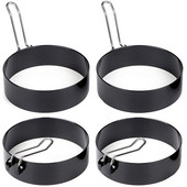 Pachet de 4 inele mari pentru ouă, matriță rotundă antiaderență de 3 inchi pentru clătite pentru ouă, matriță pentru mic dejun pentru uz casnic.