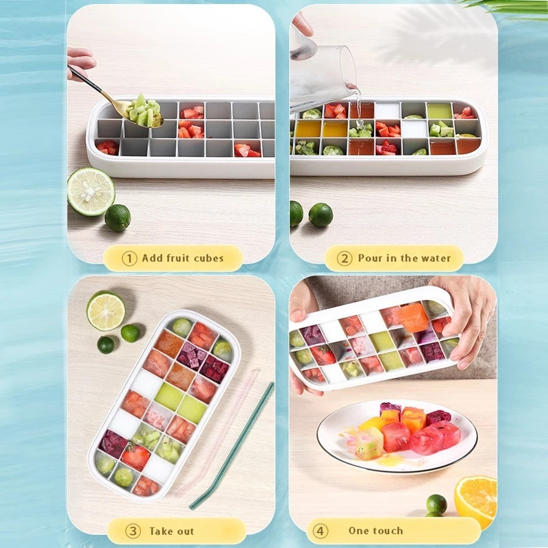 ECOCO 24/rupa silikonski kalup za sladoled Posuda za kocke leda Bačva za sladoled Diy kalup za desertni sladoled s