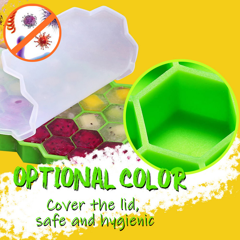 Kūrybinė korių gaminimo mašina ledo kubelių padėklai silikoniniai ledo formelių kubeliai ledo formelės silikoninė Cubitera su nuimamu dangteliu virtuvės įtaisai