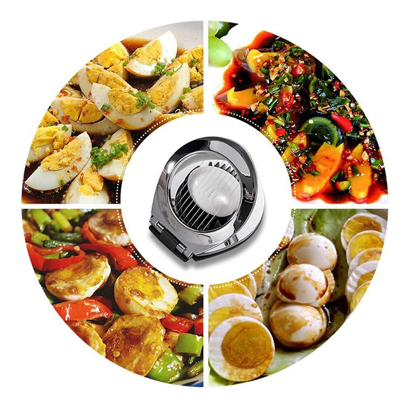 Tăiător de ouă pentru ouă fierte tari, tăietor de ouă pentru sarcini grele Tăiător de tăietori de ustensile de bucătărie Dispozitiv de feliere pentru garnitură, 3 stiluri de feliere